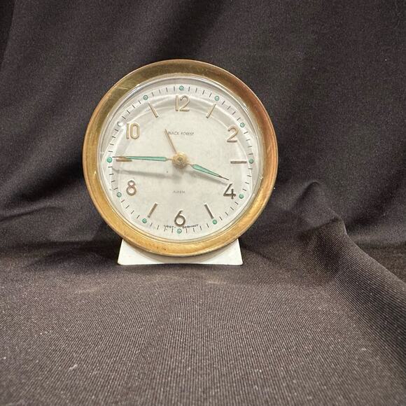 Vintage Black Forest West Germany Alarm Clock Luminous Hands - Picture 2 of 7